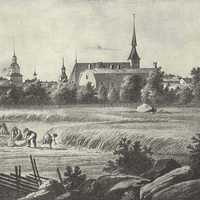 Old Vaasa in the 1840s by Johan Knutsson in Finland