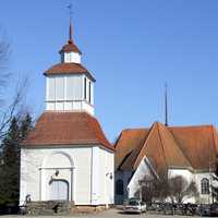 The church and the belfry of Haukipudas, Finland