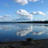 The lake landscape of Pirttijärvi in Puolanka, Finland