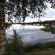 View of the Liperi harbour, on a summer night in Liperi, Finland