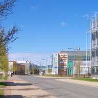 Technopolis Linnanmaa Street and buildings in Oulu, Finland