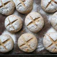 Bread being baked