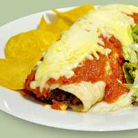 Burrito with cheese and salsa