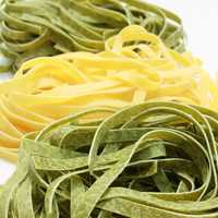 Colored pasta noodles