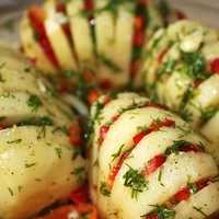 Cooked Potatoes with bits of Tomatoes 