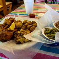 Dinner of Seafood and Sides