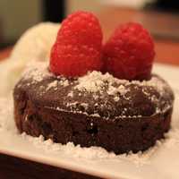 Lava Cake with Raspberries