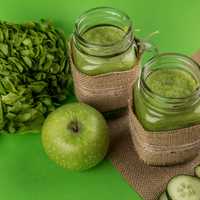 Green Apples and crushed apple juice