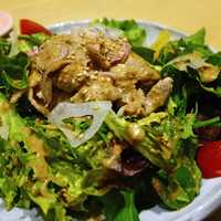 Meat Salad with Lettuce on a plate