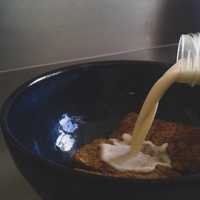 Milk Being poured on Cookies