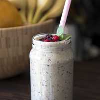 Mixed Fruit Smoothie with straw