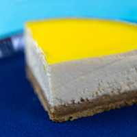 Piece of yellow cheesecake