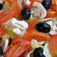 Salad with olives and mushrooms