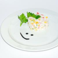 Smiley Rice Dish with Cilantro