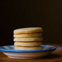 Stack of cookies on the plate