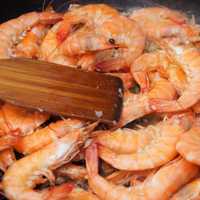 Stirring Tasty Shrimp Dish