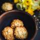 Three Biscuits with nuts in a bowl