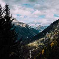 Landscapes View of the French Alps near Mont Blanc