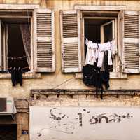 Apartment Windows in Marseille, France