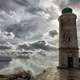 Lighthouse under sky and clouds at Marseille, France