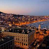 Marseille harbor and city