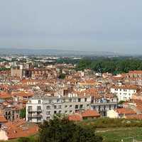Perpignan seen from the Palace of the Kings of Majorca in France