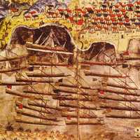 Barbarossa's Ottoman fleet, of the Regency of Algiers, wintering in the harbour of Toulon in 1543