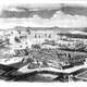 Black and White Drawing of Toulon in 1850 in France