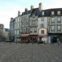 Charles-de-Gaulle place and its medieval heritage in Poitiers, France