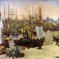 Harbour at Bordeaux Painting in 1871 in France
