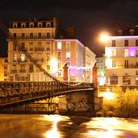 Lighted up Grenoble city at night