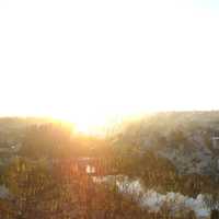 Panoramic view of Poitiers at sunset in France