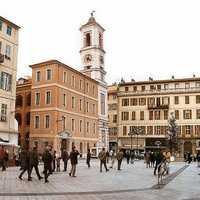 Place du Palais view of the Rusca palace in Nice, France