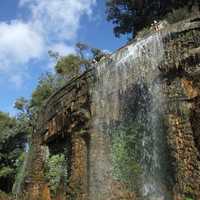 The waterfall on the Colline du Château in Nice, France