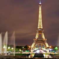 Eiffel Tower lighted at Night