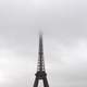 Eiffel Tower going into the fog and mist