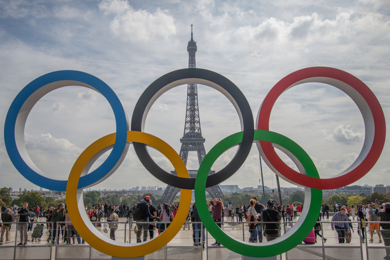Olympic Rings around the Eiffel Tower image - Free stock photo - Public ...