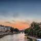 Paris sunset from the Pont Saint-Michel, France