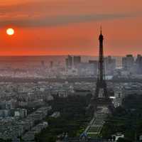 Sunset in Paris, France