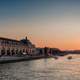 Sunset on the Seine in Paris, France