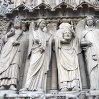 The Side of Notre Dame in Paris France