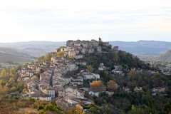 Houses built on a hill in the Pyrenees