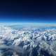 The snowy mountaintops of the Pyrenees