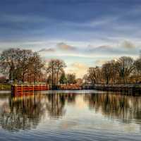 Channel and Lock in Brandenburg, Germany