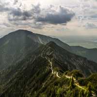 Mountaintops trail across the alps