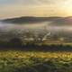 Sunlight over the landscape of Lugde, Germany