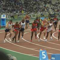 Runners in the Olympics in 2004 in Athens, Greece