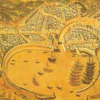 Drawing of Chios, Greece in the 16th century