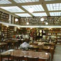 Inside the municipal library in Patras, Greece