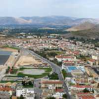 Panorama of modern Nafplion in Greece